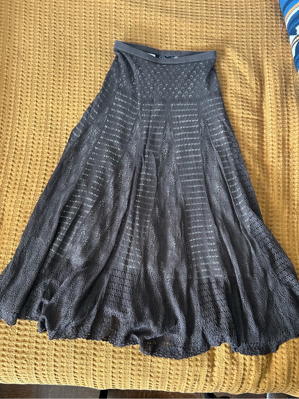 NIC+ZOE Black Crochet Circle Skirt